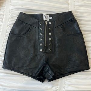 Princess Polly leather shorts